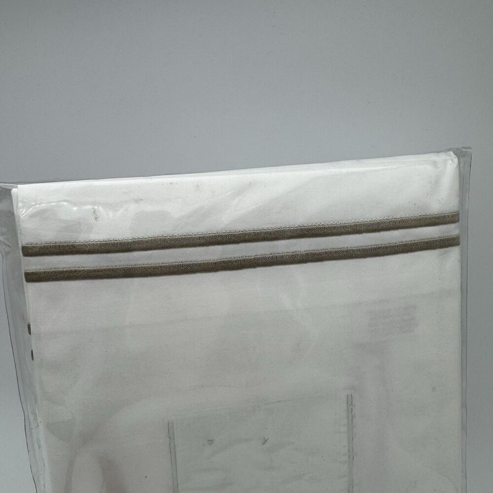 Eastern Accents Enzo Satin Stitch Euro Sham - Taupe/White - NEW NIP 27x27